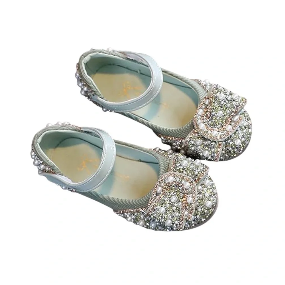 Meng Ke Xuan Elegant Kids' Sparkling Pearl Rhinestone Shiny Kids Princess Shoes